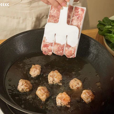 Triple Meat Ball Maker, Meat Tool With Spoon, Fried Fish Beef Meat Making Balls Mold