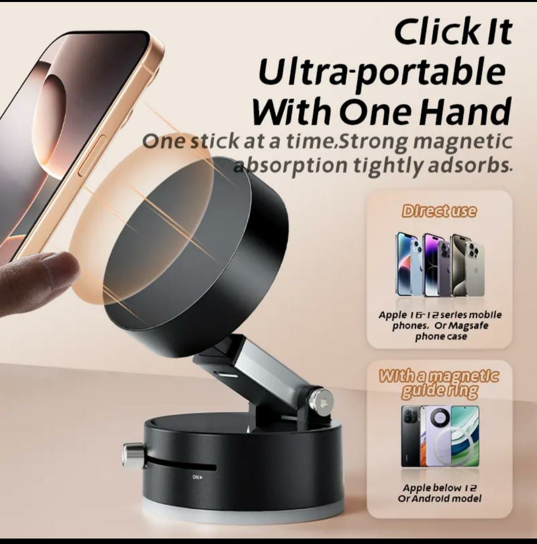 Portable 3-in-1 Vacuum Suction Mobile Phone Stand