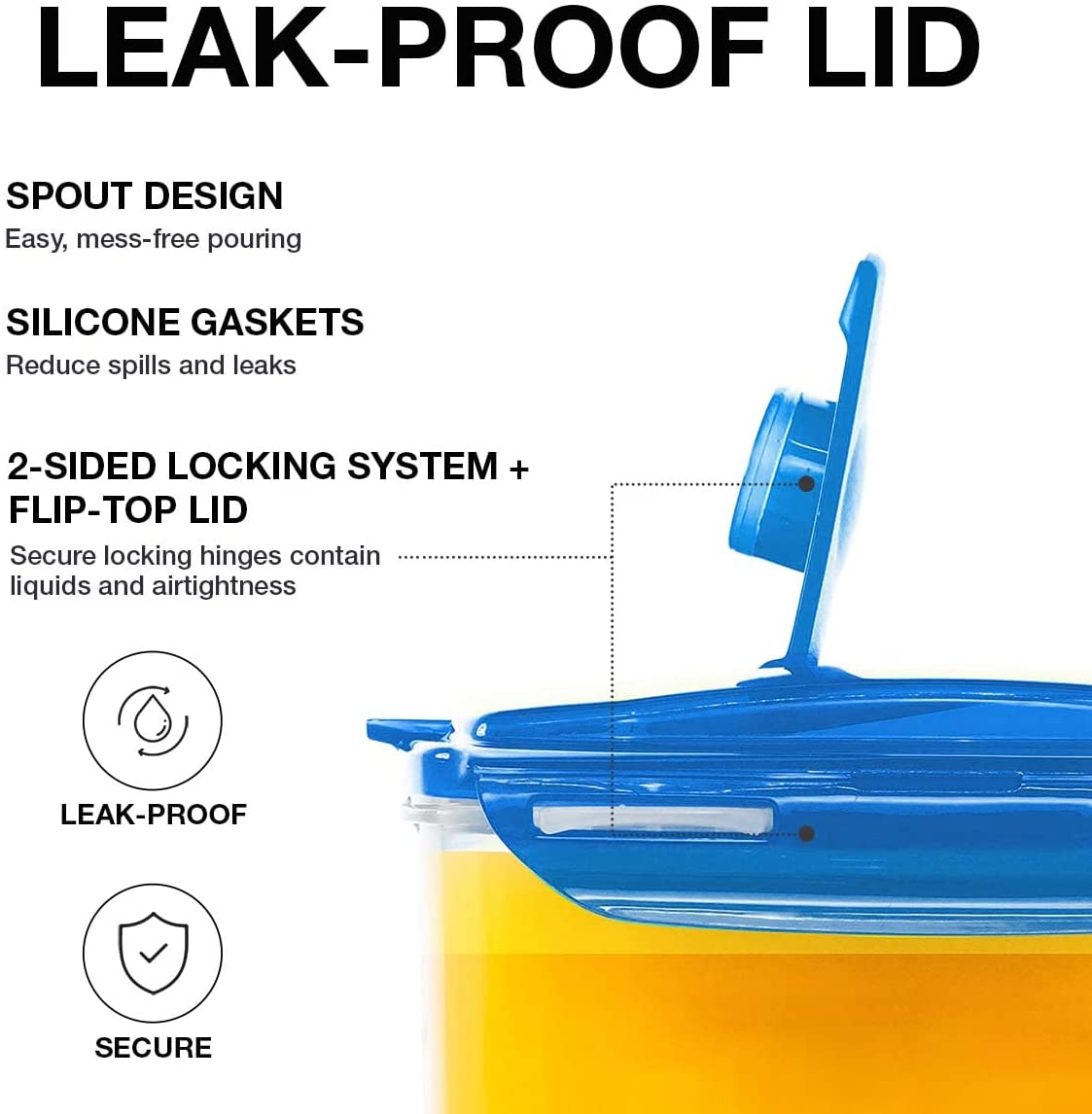 Fridge Door Water Jug with Handle BPA Free Plastic Pitcher with Flip Top Lid Perfect for Making Teas and Juices, 2Ltr - Mashkoor.pk