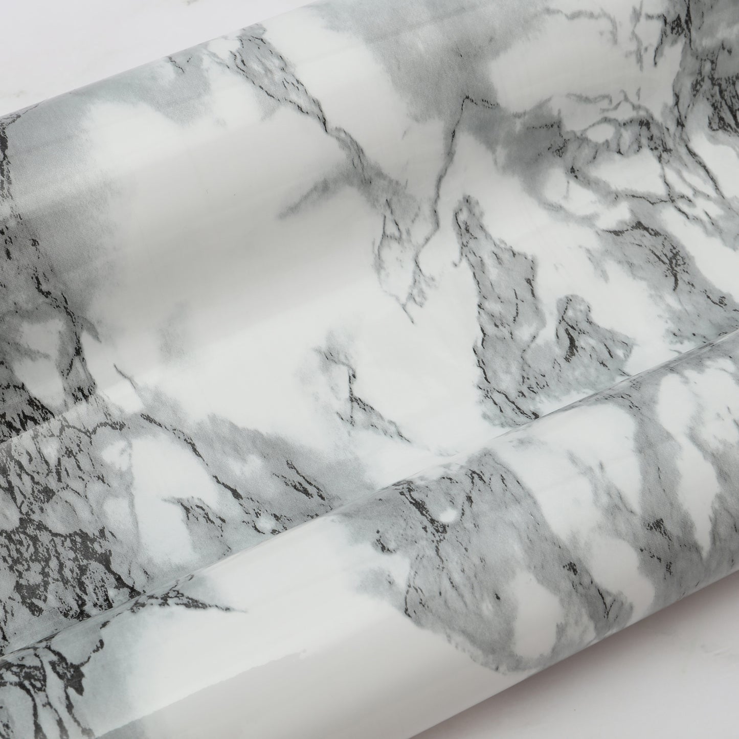 Marble Paper 60cm x 2mtr Black/White Roll Self Adhesive Wallpaper Peel and Stick Granite Cover Waterproof Removable Wall Stickers for Countertops Cabinet Furniture Bathroom ( Pack of 2 Pcs )