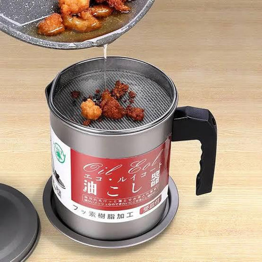 1.4L Stainless Steel Oil Filter Pot with Strainer
