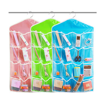 16 Pocket Durable Clear Door Fordable Wardrobe Storage Organizer Hanging Bag