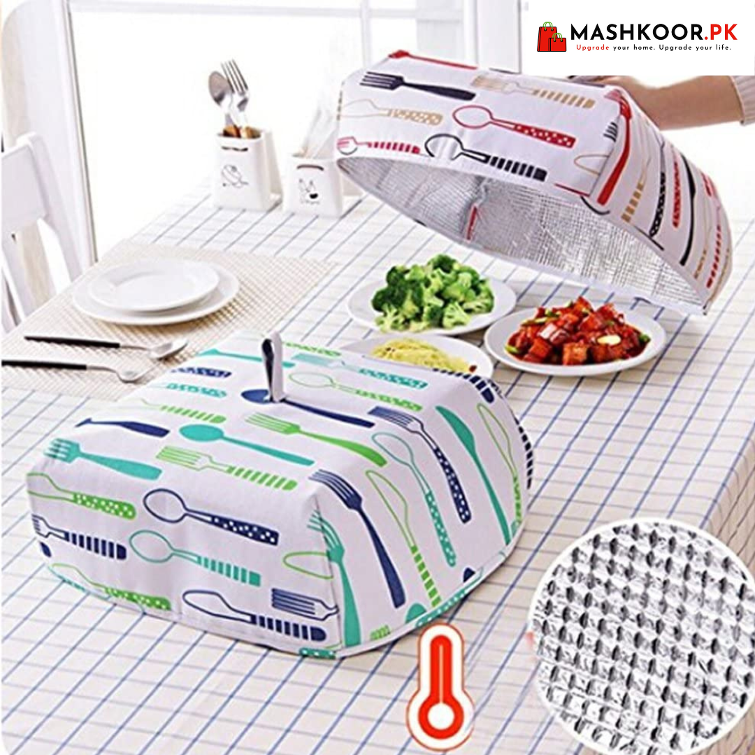 Pack Of 2 Pcs - Foldable Food Covers Keep Warm Hot Aluminum Foil Food Cover Dishes Insulation Anti Fly Mosquit Kitchen Gadgets Accessories