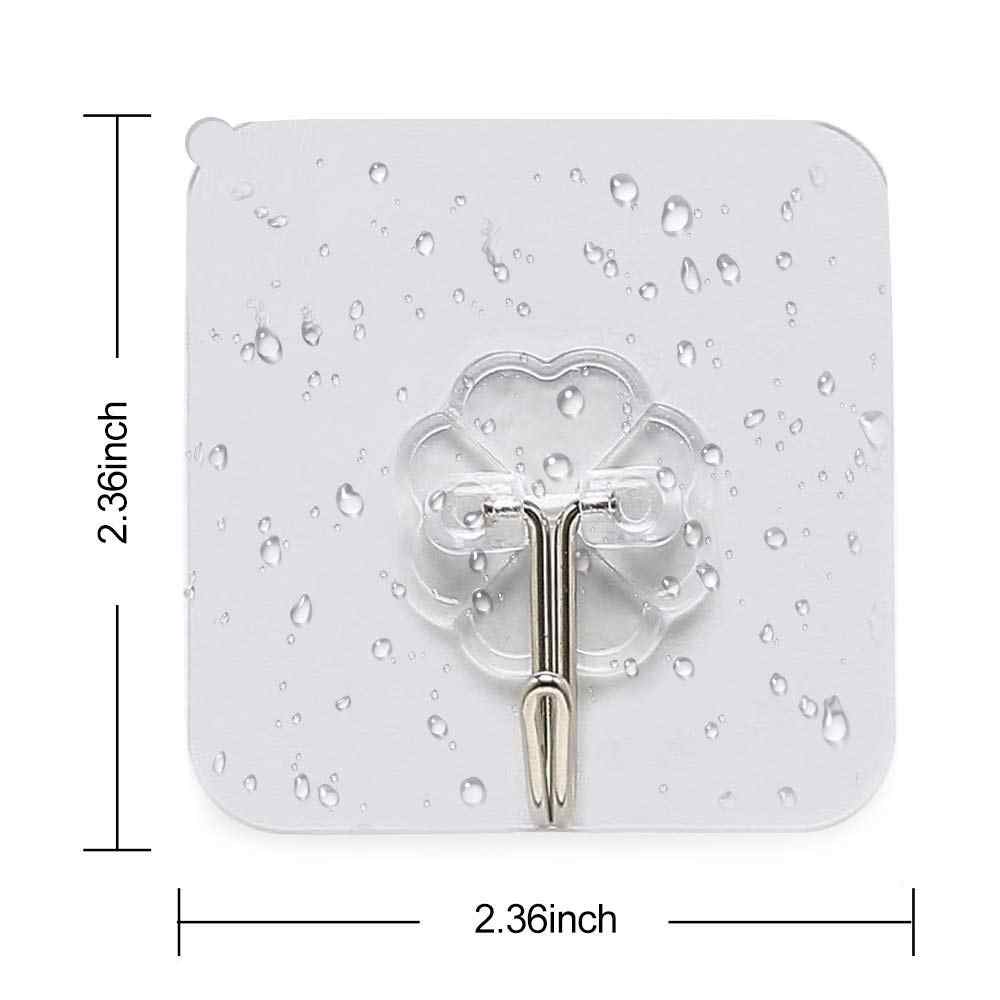 Self-Adhesive Transparent PVC Hooks-12pcs