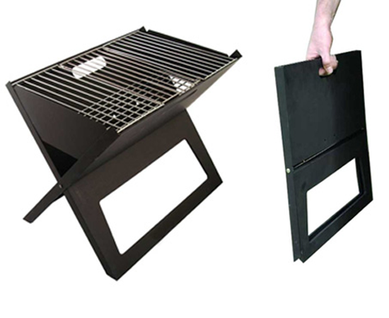 Foldable Charcoal Barbecue Grill Compact Notebook Charcoal BBQ X-grill for Home Outdoor Party 44x29x36.5cm