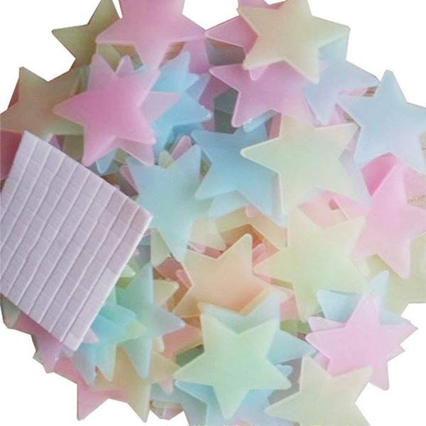 Glow In The Dark Luminous Star Wall Stickers 100pcs