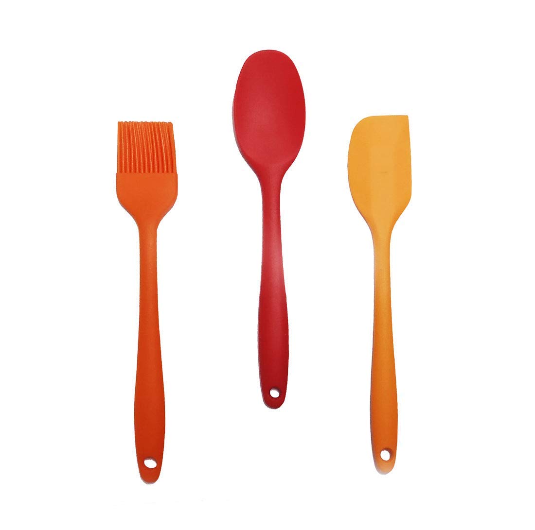 3PC/Set Silicone Cake Spatula, Pastry Oil Brush, Silica Scraper Spoon Kitchen Utensils for Cooking Baking