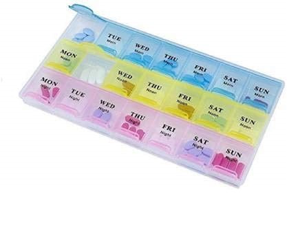 1PCS 3 Row 21 Squares Weekly 7 Days Tablet Pill Box Holder Medicine Storage