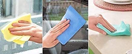 Magic Towel Reusable Water Absorbent Multipurpose Cleaning Cloth For Kitchen, Glass,Car,Super Absorbent, Chamois Leather Wipes (30Cm X 40Cm) / Set Of 3