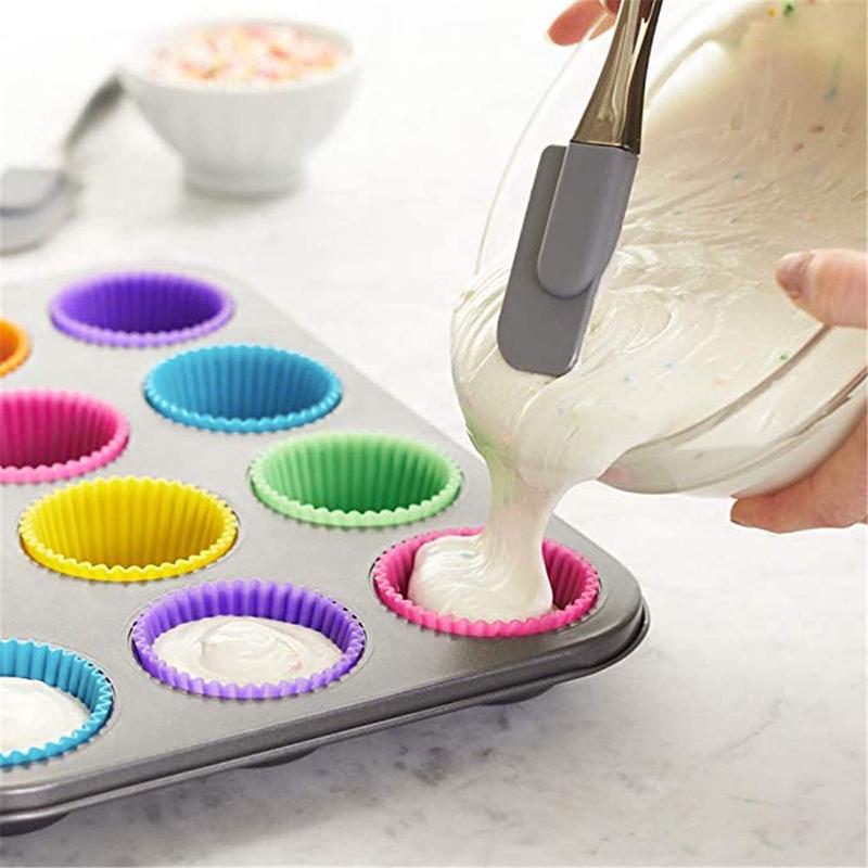 6 Pack Silicone Cupcake Baking Cups Reusable Food-Grade BPA Free Non-Stick