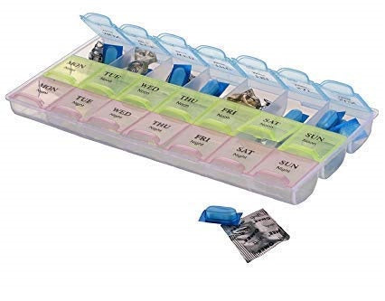 1PCS 3 Row 21 Squares Weekly 7 Days Tablet Pill Box Holder Medicine Storage