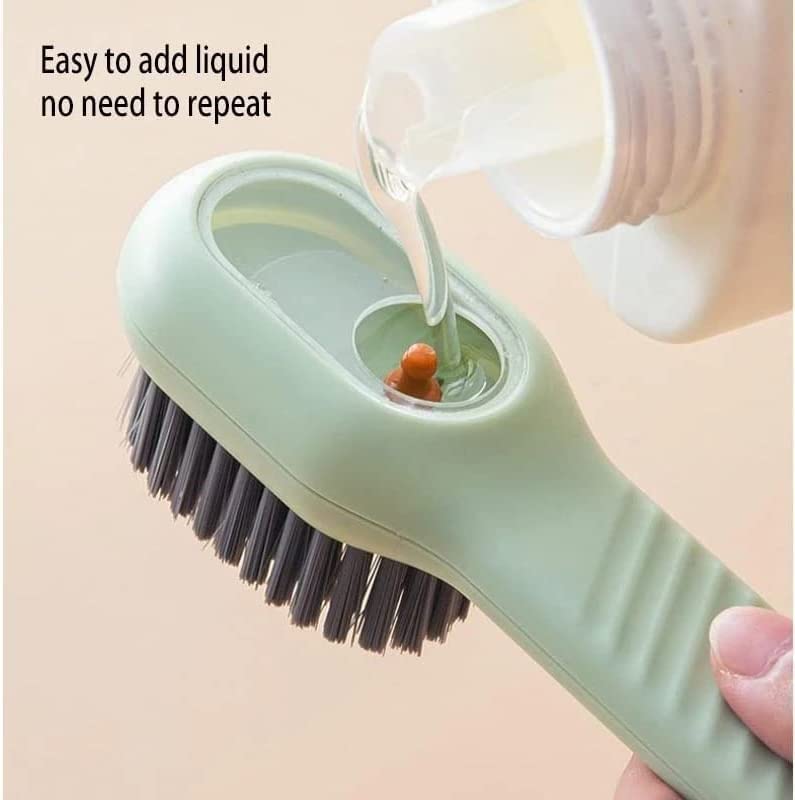 Soap Dispensing Cleaning Brush with Handle Scrubbing Reusable Washing Shoe Brush for Shoes Clothes Cleaning