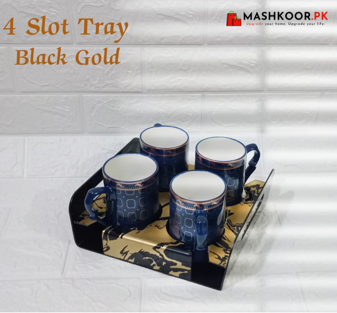 6/4 Slot - Serving Tray Rectangle Slot Tray , Cup Display for Kitchenware