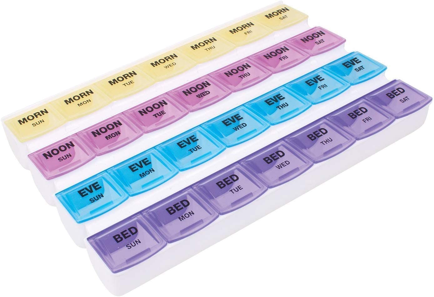 Pill Medicine Organizer Reminder Storage Box for 7 Days, 4 Layer Pillbox