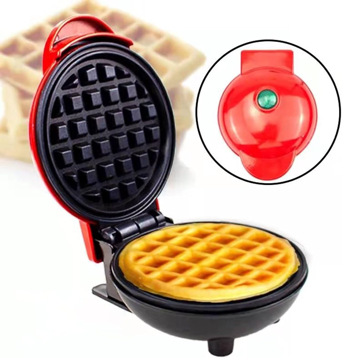 Electric Mini Waffle Maker Double-Sided Heating Home Breakfast Roaster Kitchen Small Dessert Cooking Machine