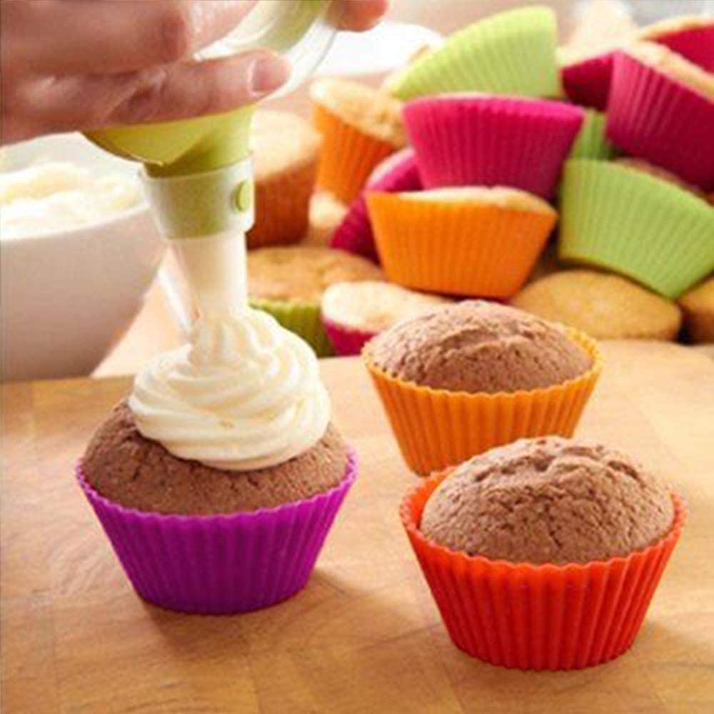 6 Pack Silicone Cupcake Baking Cups Reusable Food-Grade BPA Free Non-Stick