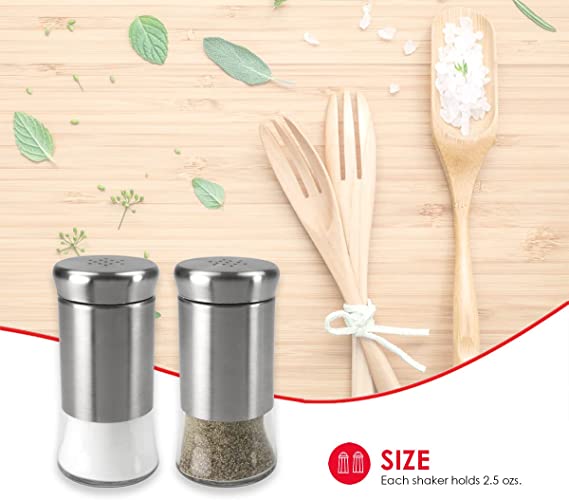 Pack of 3 Kitchen Utensils, Fry Strainer 5.5 inches,  2PC Foldable Food Covers, Glass 2 pieces of Salt And Pepper