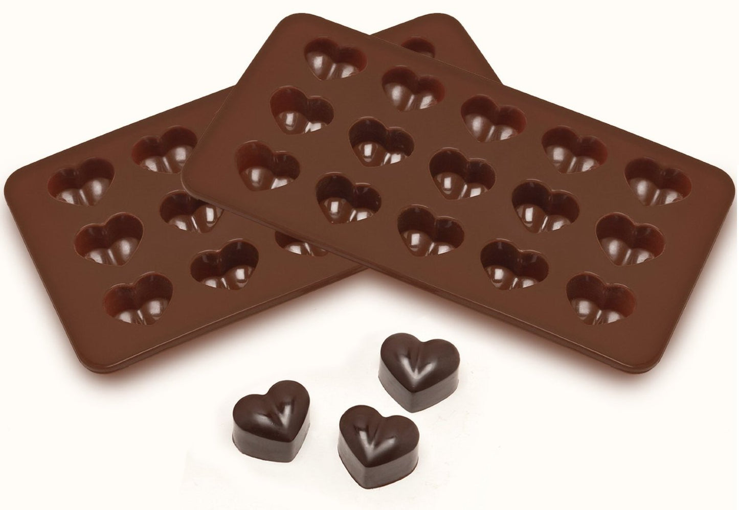 2PC Heart Shape Silicone Chocolate Mold 15 Cavity