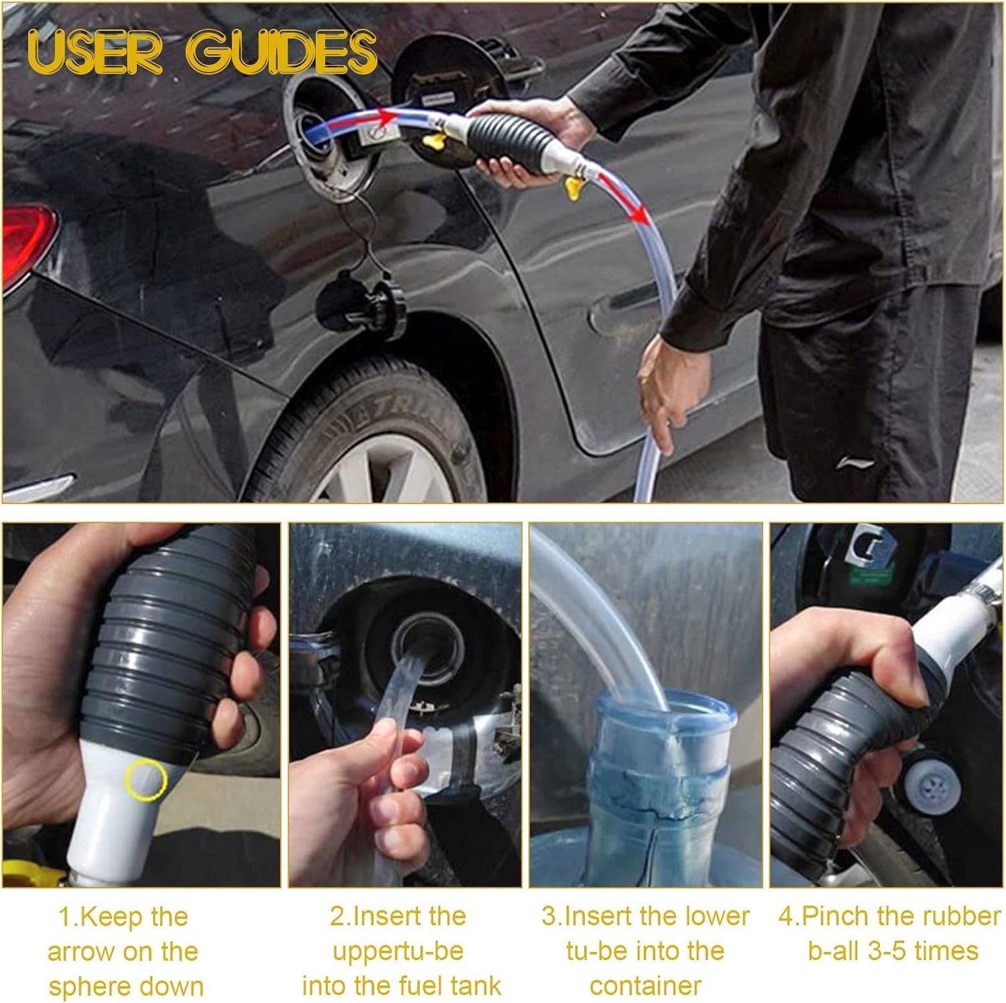 Oil Sucker Pump Manual Car Fuel Tank Suction Hose Oil Pump