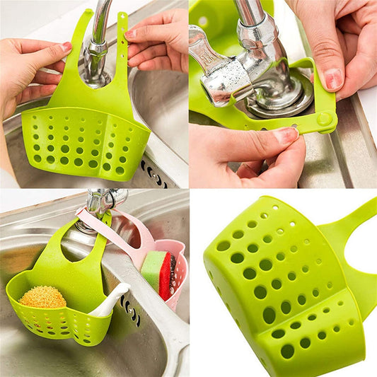 Sink Faucet Basket Sponge Storage