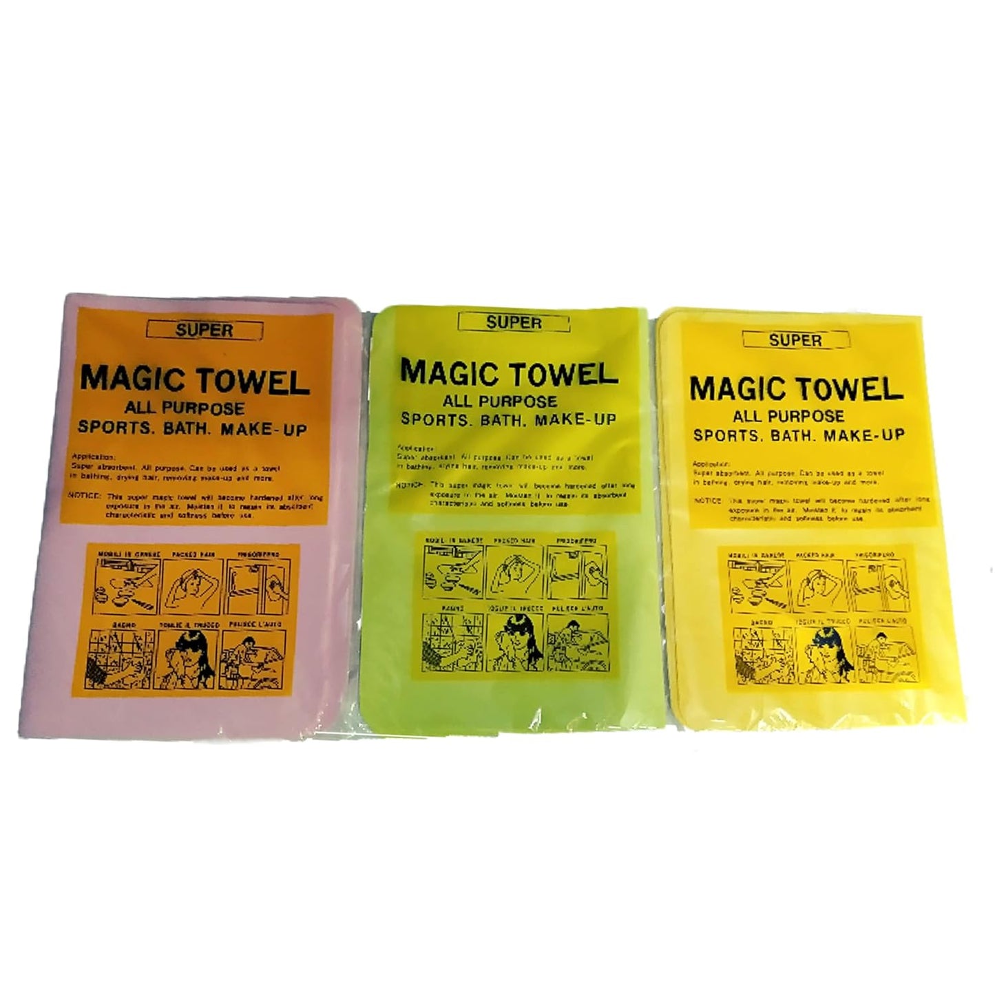 Magic Towel Reusable Water Absorbent Multipurpose Cleaning Cloth For Kitchen, Glass,Car,Super Absorbent, Chamois Leather Wipes (30Cm X 40Cm) / Set Of 3