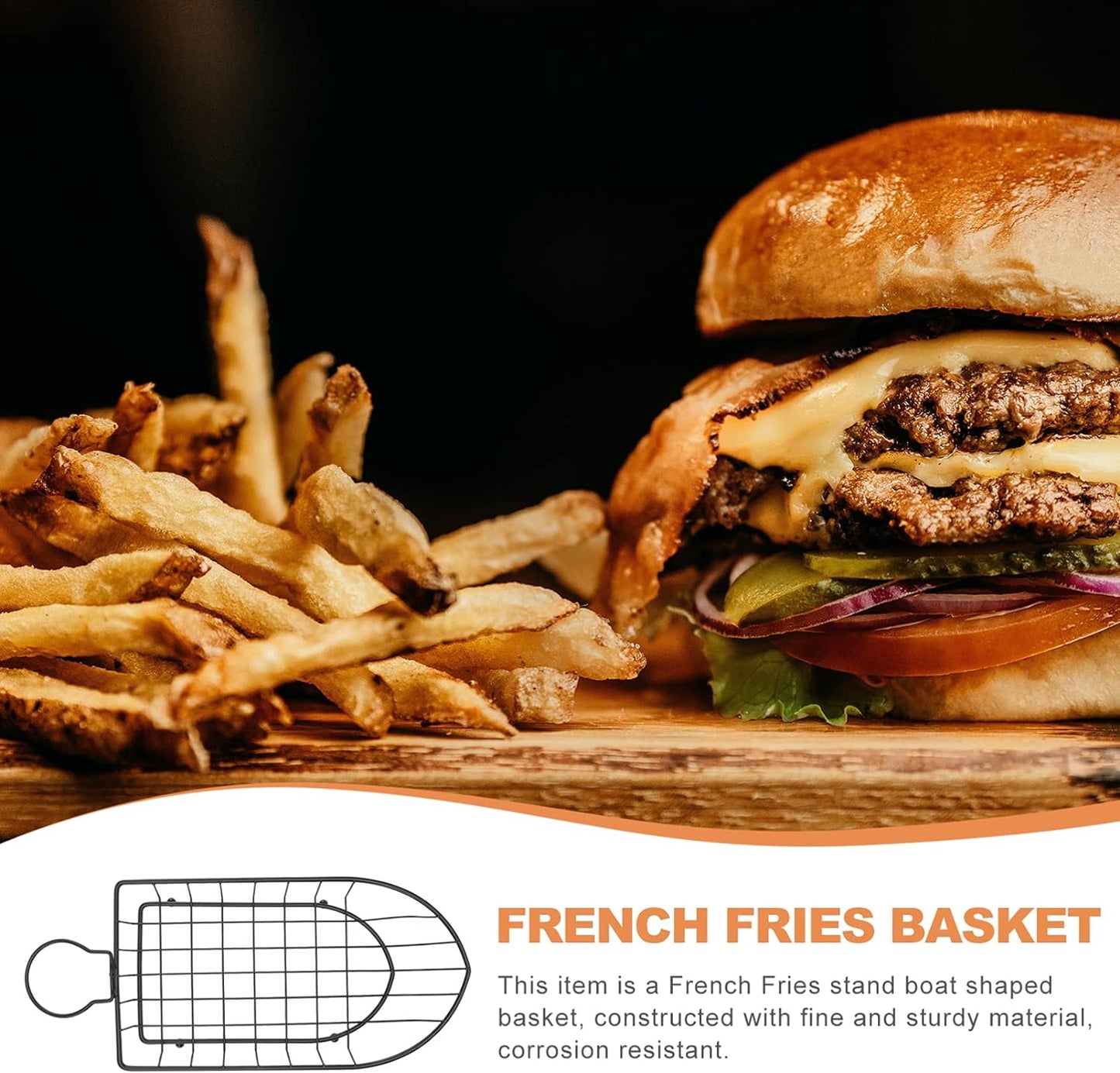 French Fries Basket Snack Bucket Chip Fried Chicken Storage Basket Food Frying Basket Oil Strainer Creative Tableware Container