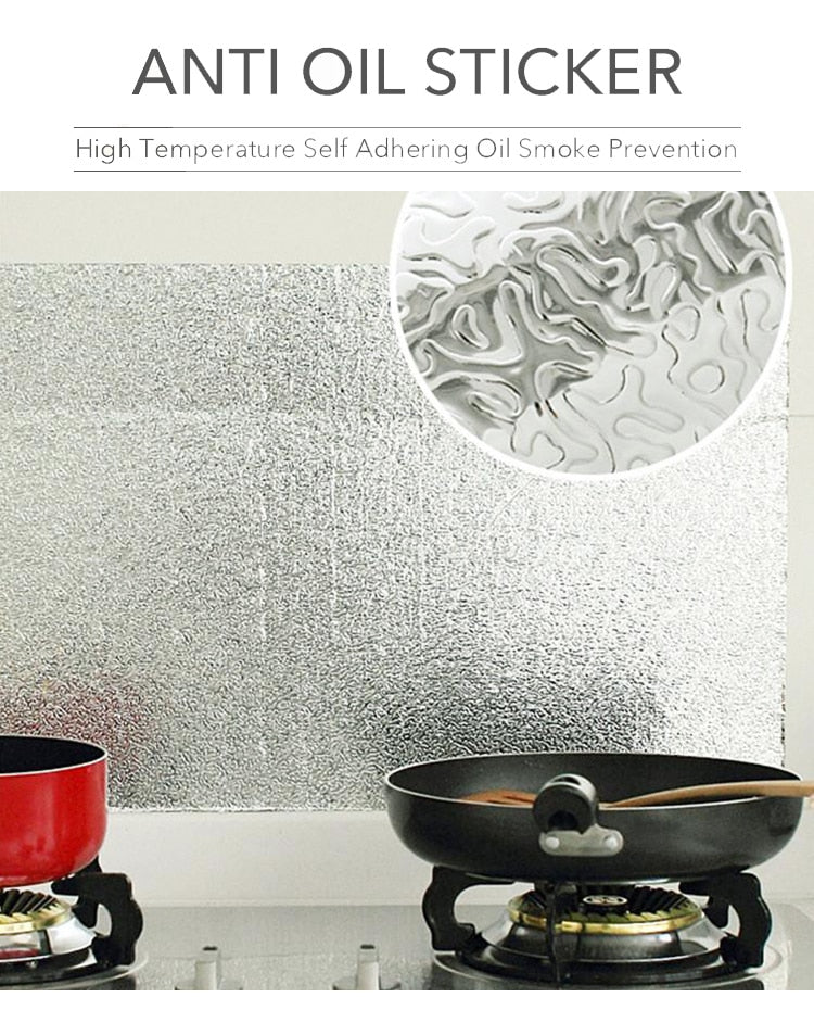 Self-Adhesive Waterproof Kitchen Oil-Proof Stickers Moisture-Proof Aluminum Foil