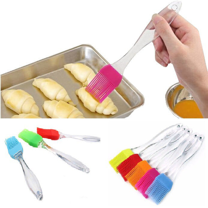 2 Pcs Baking Tools Silicone Oil Brush BBQ Brush Pastry Brush Medium Size Silicone Handle