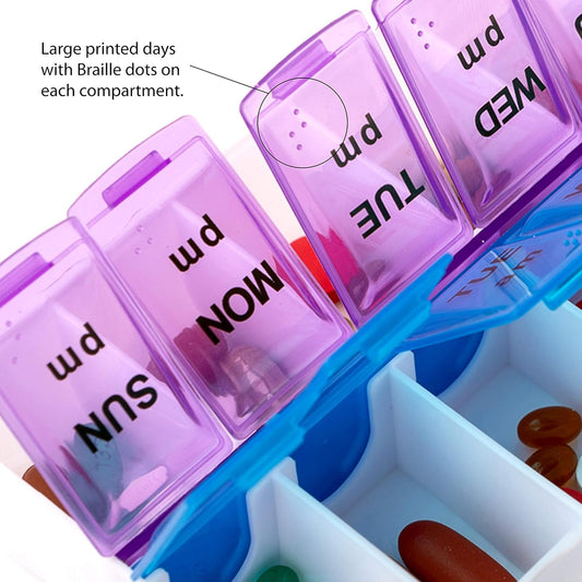 Pill Organizer 2 Times a Day, Weekly Pill Box, 7 Daily