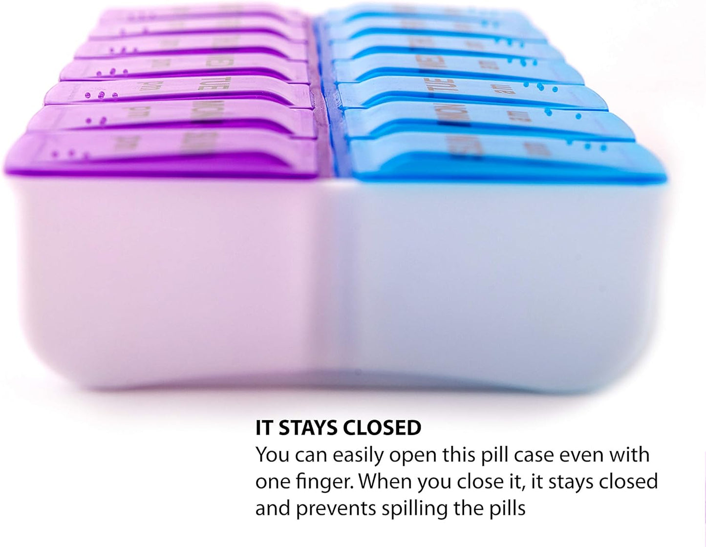 Pill Organizer 2 Times a Day, Weekly Pill Box, 7 Daily