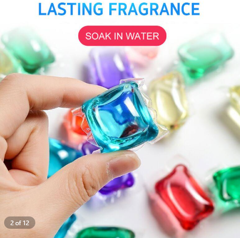 12 PCS Laundry Beads Detergent Laundry Detergent Condensation Beads Capsules Ball Wash Beads Laundry Long Fragrance 3IN1 Powerful Cleaning Laundry Detergent