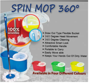 360° Spinning Rotating Magic Spin Floor Mop & Bucket