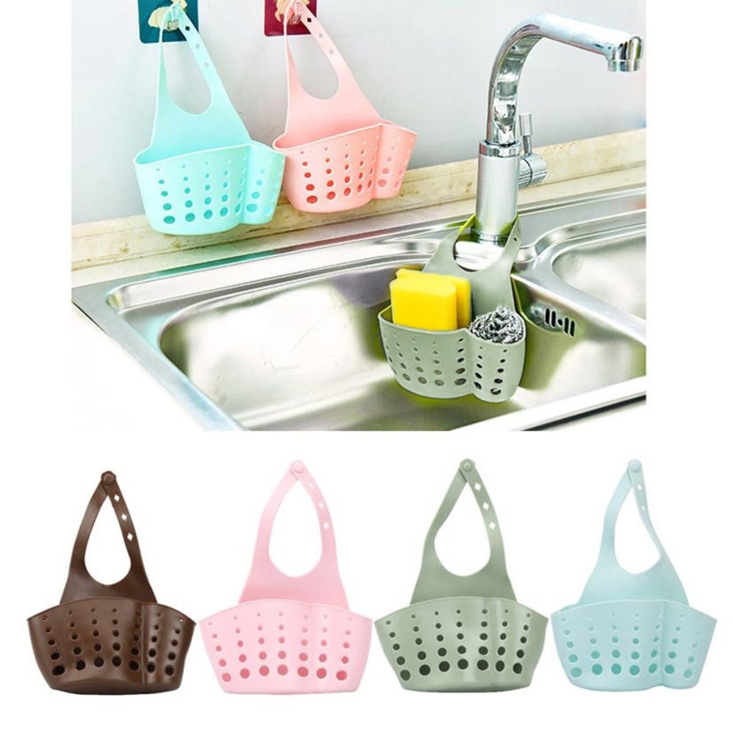 Sink Faucet Basket Sponge Storage