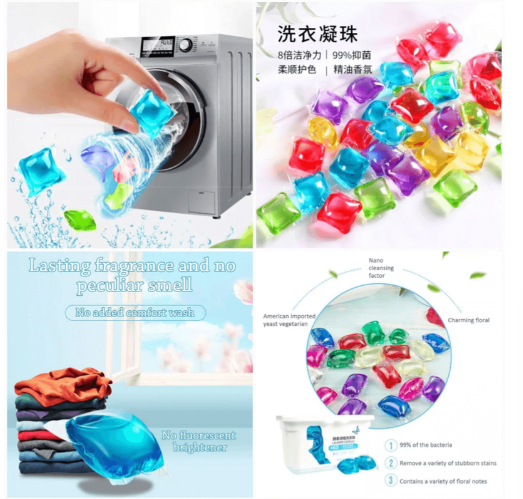 12 PCS Laundry Beads Detergent Laundry Detergent Condensation Beads Capsules Ball Wash Beads Laundry Long Fragrance 3IN1 Powerful Cleaning Laundry Detergent