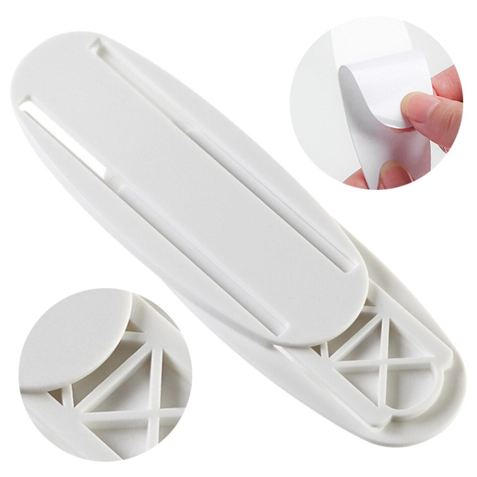 3PCS White Socket Paste Fixer Patch Panel Holder Wall Hanging Punch Free Installation Plug Fixing Device