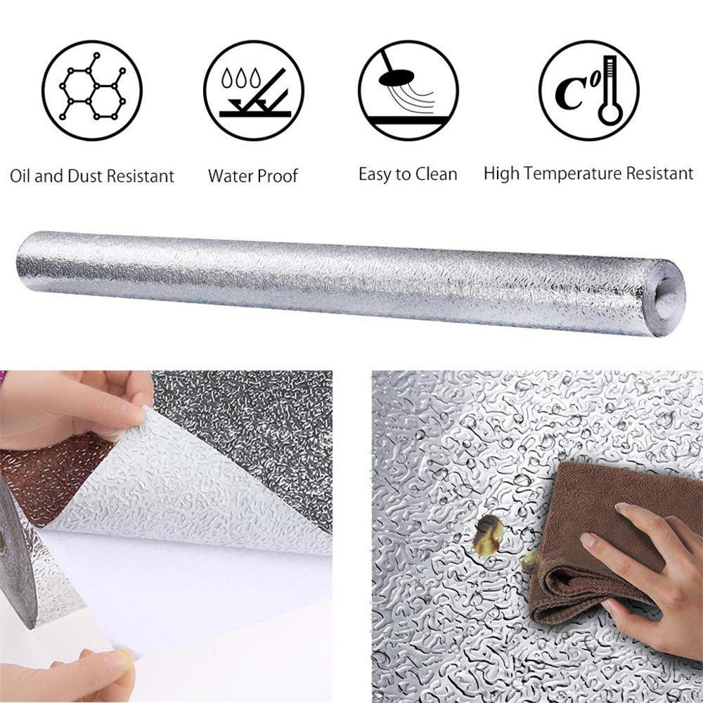 Self-Adhesive Waterproof Kitchen Oil-Proof Stickers Moisture-Proof Aluminum Foil