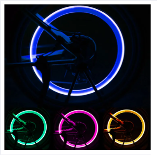 2PCS Car Wheel LED Light Motocycle Bike Light Tire Valve Cap Decorative Lantern Tire Valve Cap Flash Spoke Neon Lamp