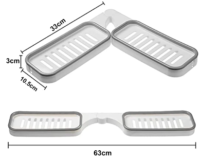 Rotatable Soap Tray Punch-Free Rack Self-adhesive 180 Degree Rotated Hollow Clever Storage