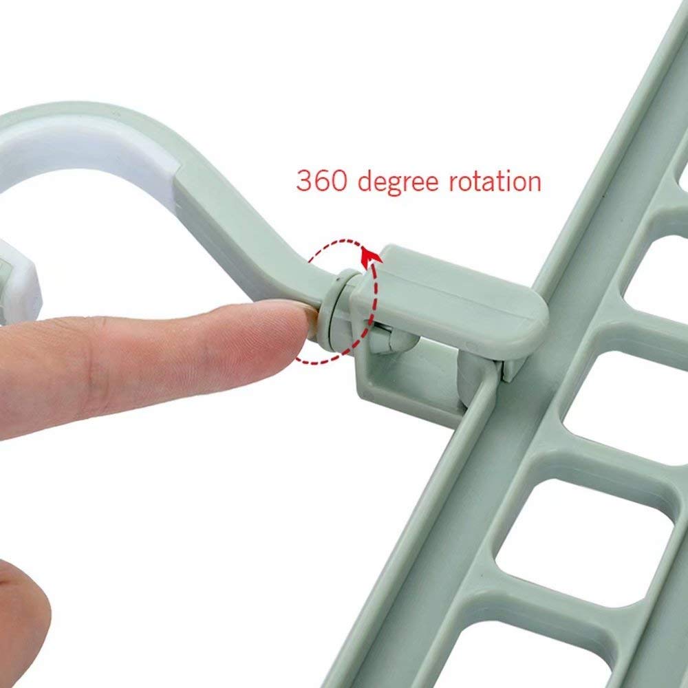 Pack of 2 - Multi port 360 Rotation Plastic Storage Clothes Hanger Space Saving Oraganizer Multipurpose Cloth Cloths