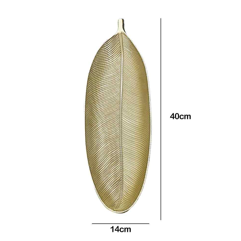 Wooden Pineapple Leaf Shape Tray Golden Home Decor Ornament