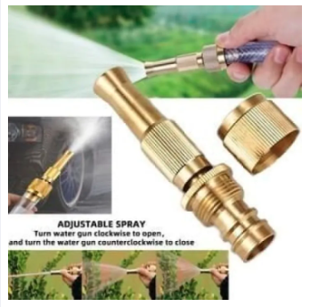 1pcs Brass Adjustable Spray Gun Hose Nozzle High Pressure Straight Copper Gun For Car Wash Watering Flower For Garden Hose