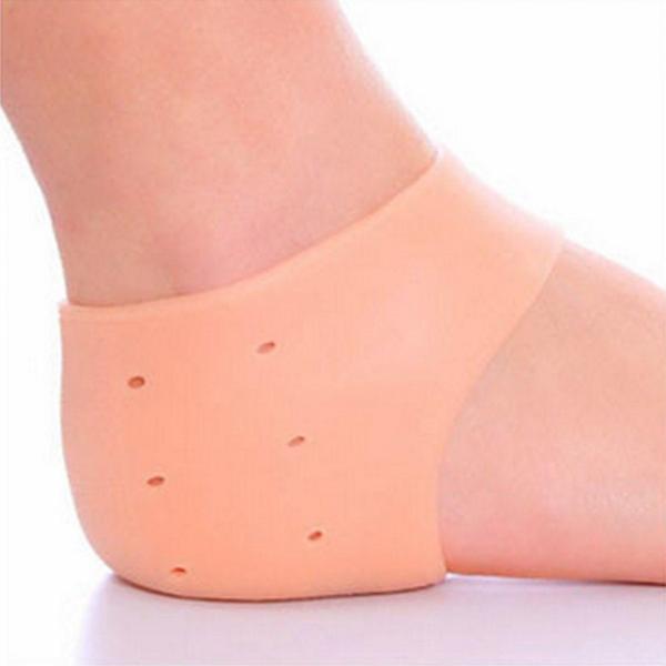 Silicone Gel Cushion Pad Heel Liner Protective Cracked Feet Pressure Pain Relief Socks (free size)