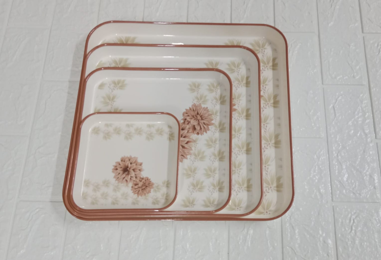 Square Shaped Melamine Serving Trays-4sizes