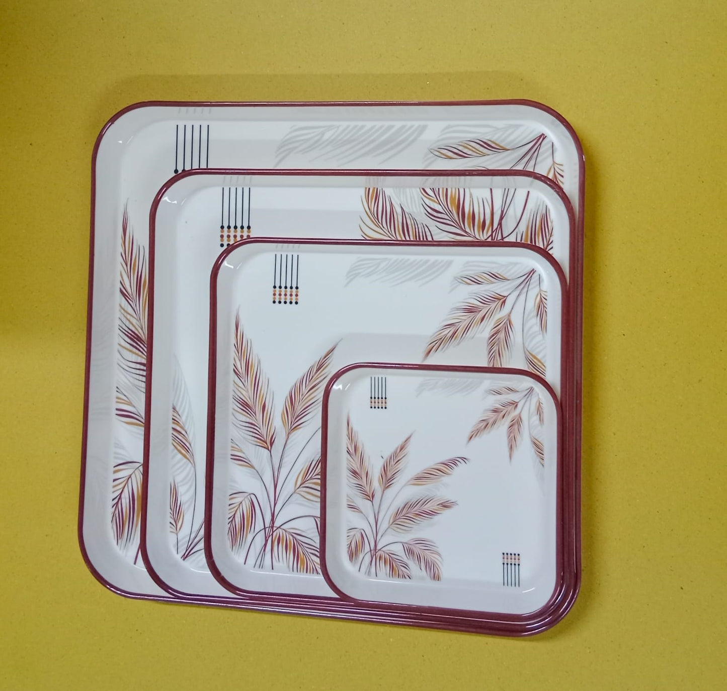 Square Shaped Melamine Serving Trays-4sizes