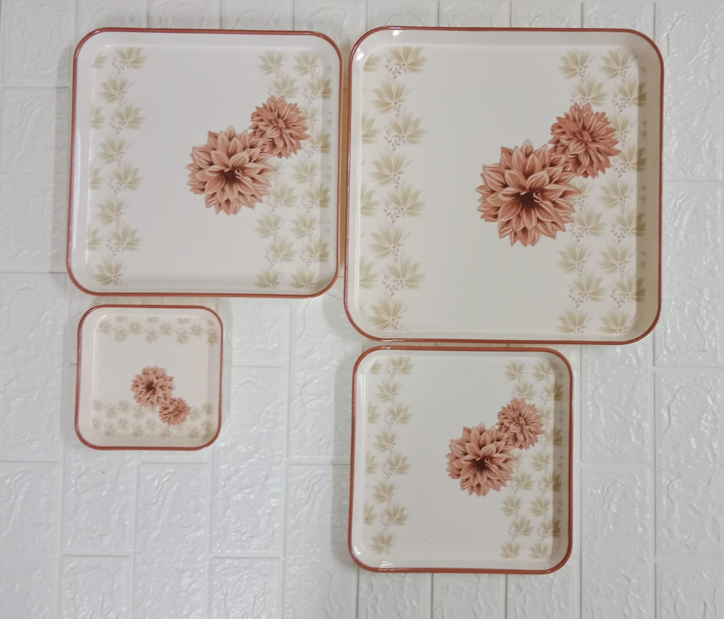 Square Shaped Melamine Serving Trays-4sizes