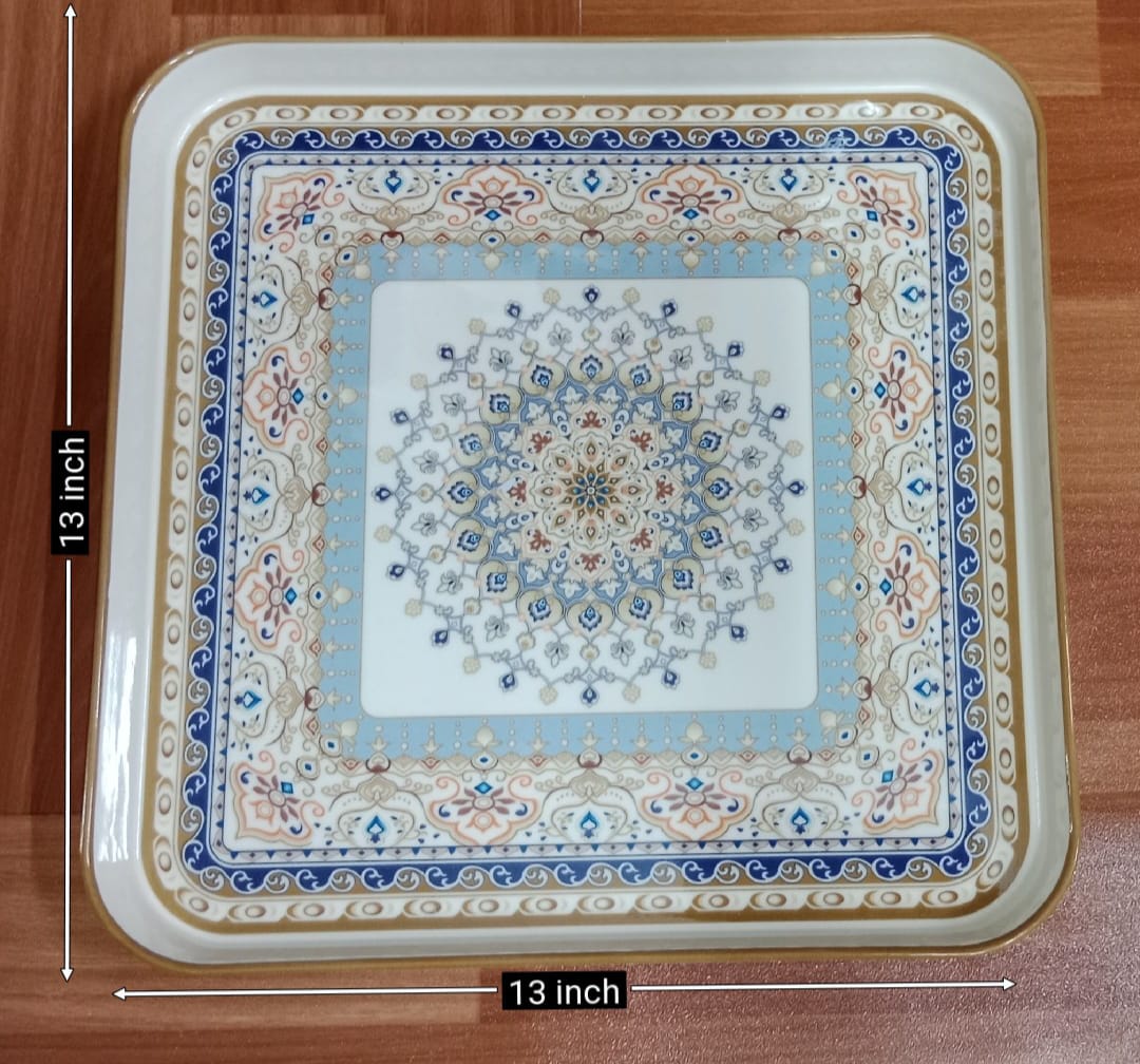 Square Shaped Melamine Serving Trays-4sizes