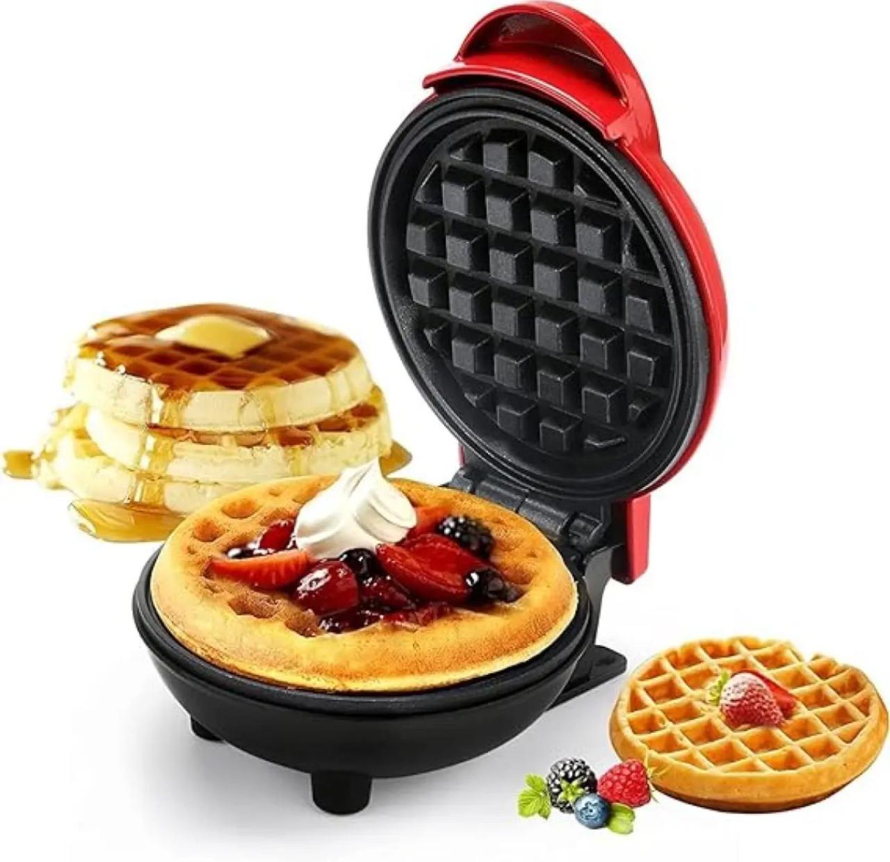 Electric Mini Waffle Maker Double-Sided Heating Home Breakfast Roaster Kitchen Small Dessert Cooking Machine