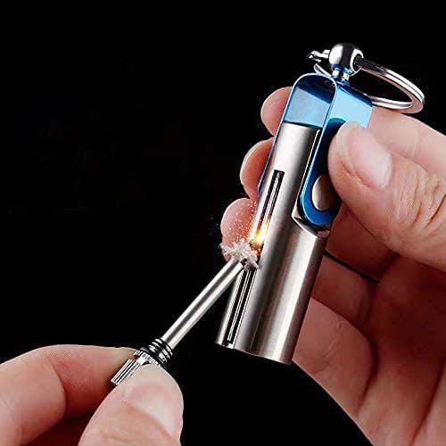 Waterproof Outdoor Portable Keychain Pendant Immortal Flame Matchstick Camping Waterproof Metal Outdoor Survival Tool