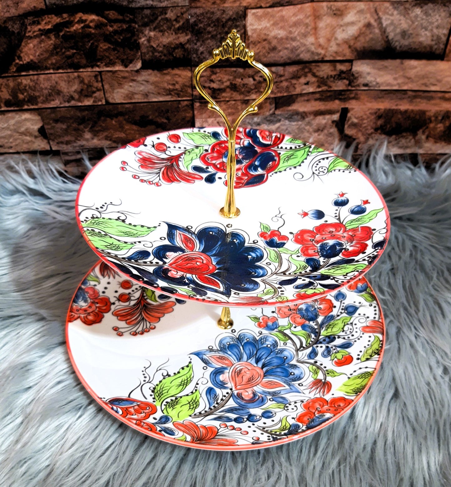 2 Tier wedding birthday teatime decorative ceramic cake stand