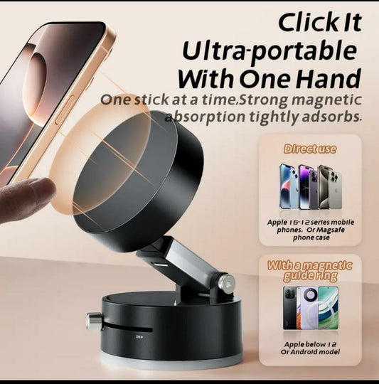 Portable 3-in-1 Vacuum Suction Mobile Phone Stand